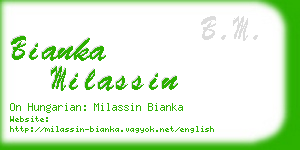 bianka milassin business card